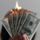 money on fire